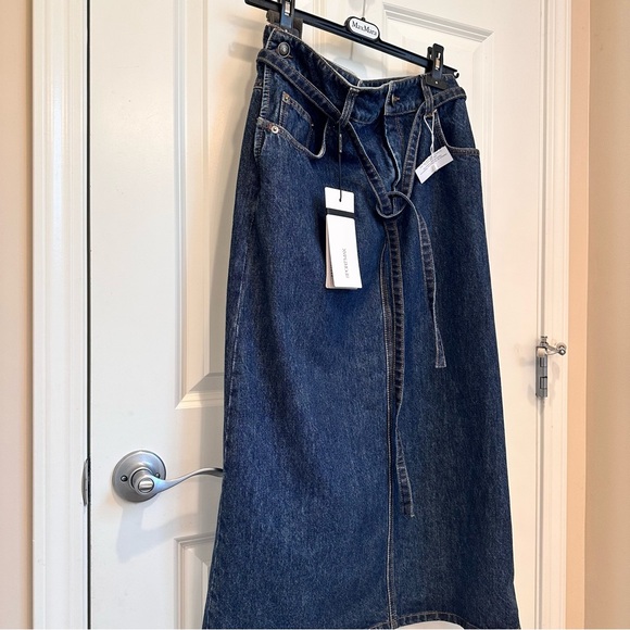 NWT Sportmax Label-cut Denim Maxi Skirt Size: Small US4 Fall/Winter/Spring - Picture 7 of 14
